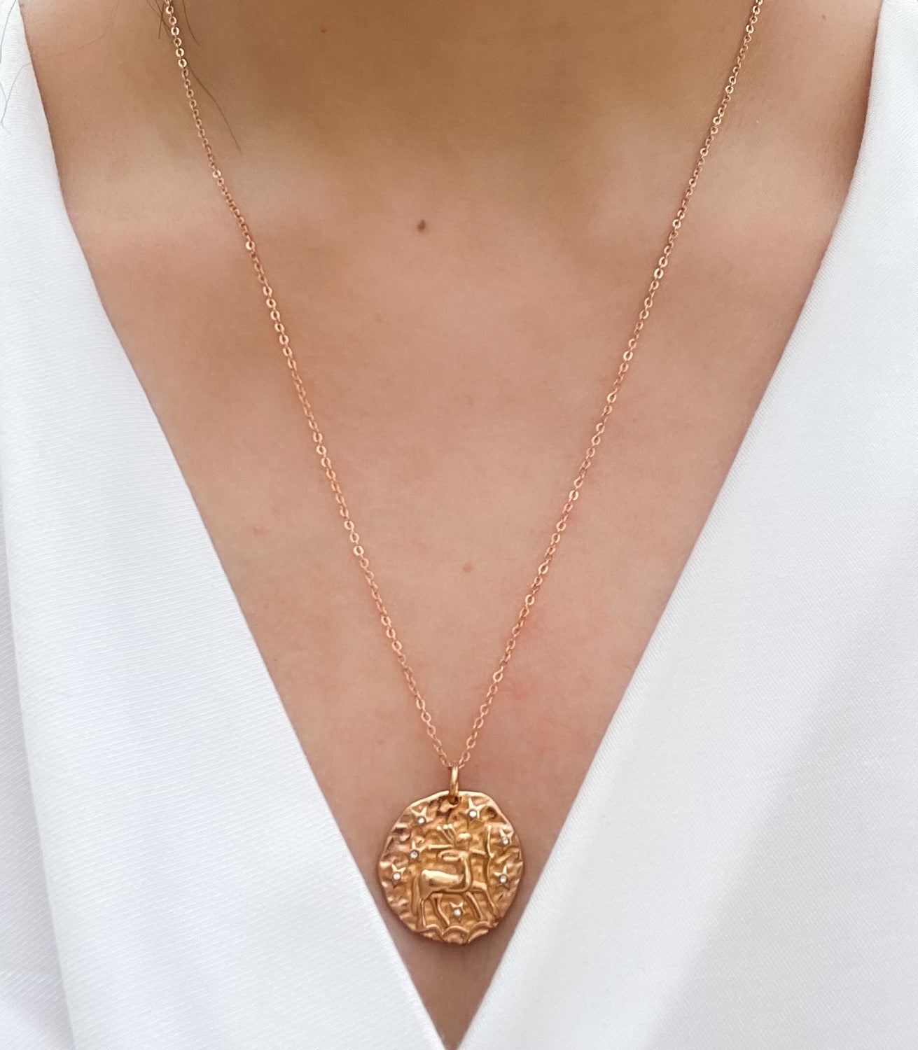 French Zodiac Coin Necklace (Sagittarius)