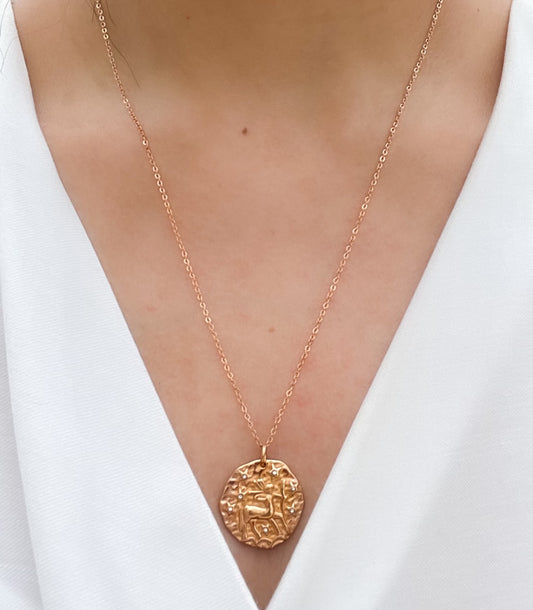 French Zodiac Coin Necklace (Sagittarius)