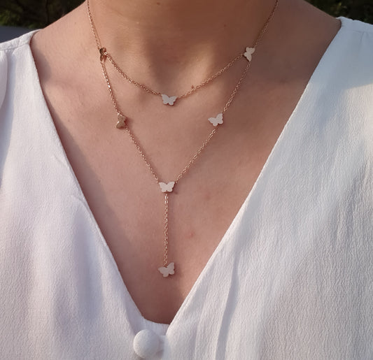 Margo Butterfly 2layer Necklace