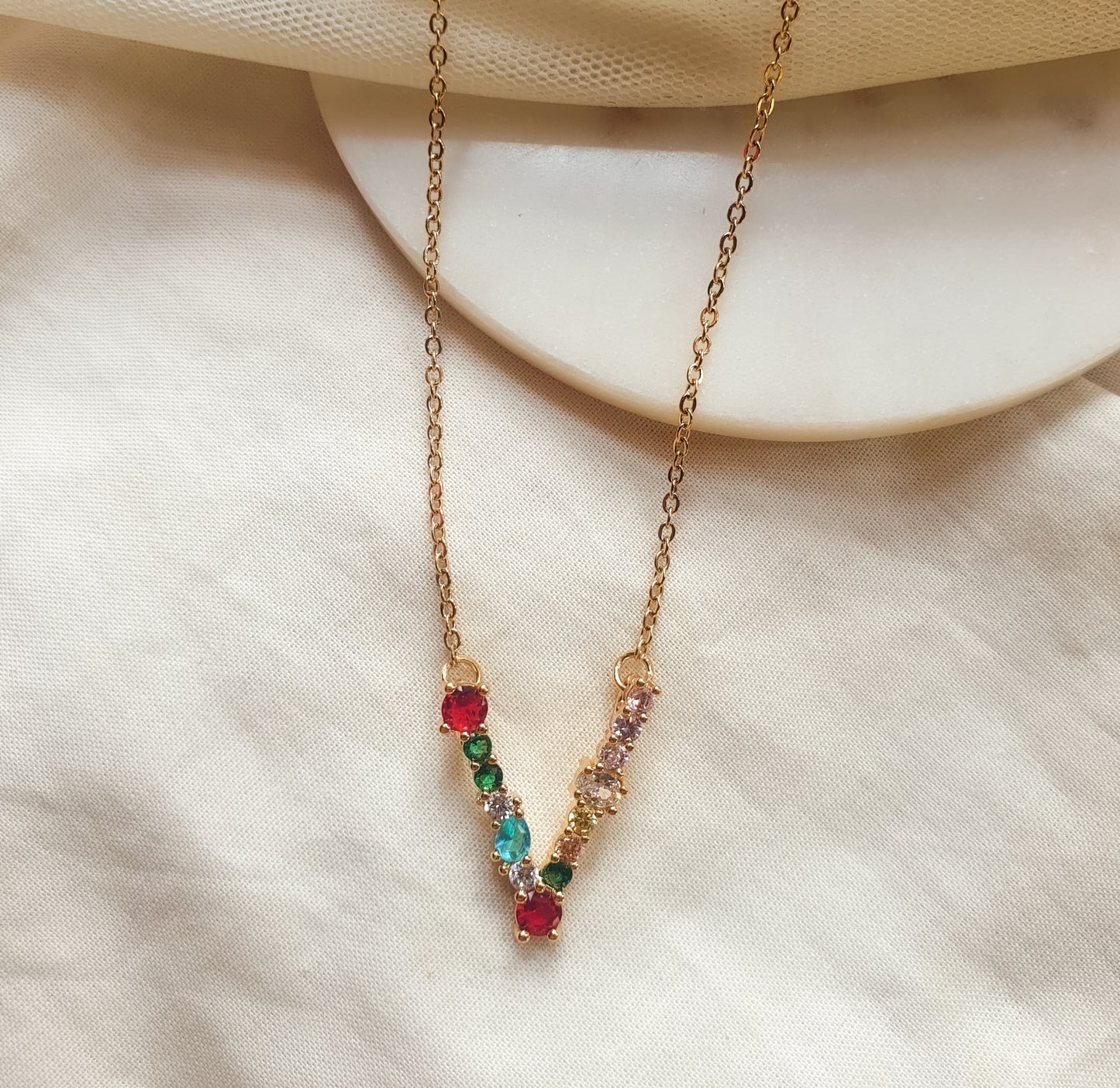 Monogram Letter V Necklace