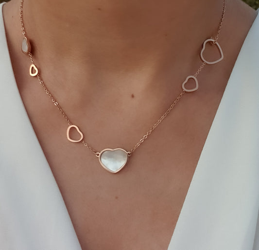 White Heart Necklace