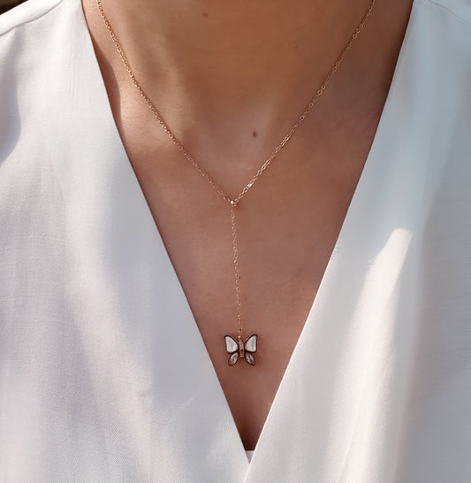 Willa White Butterfly Necklace