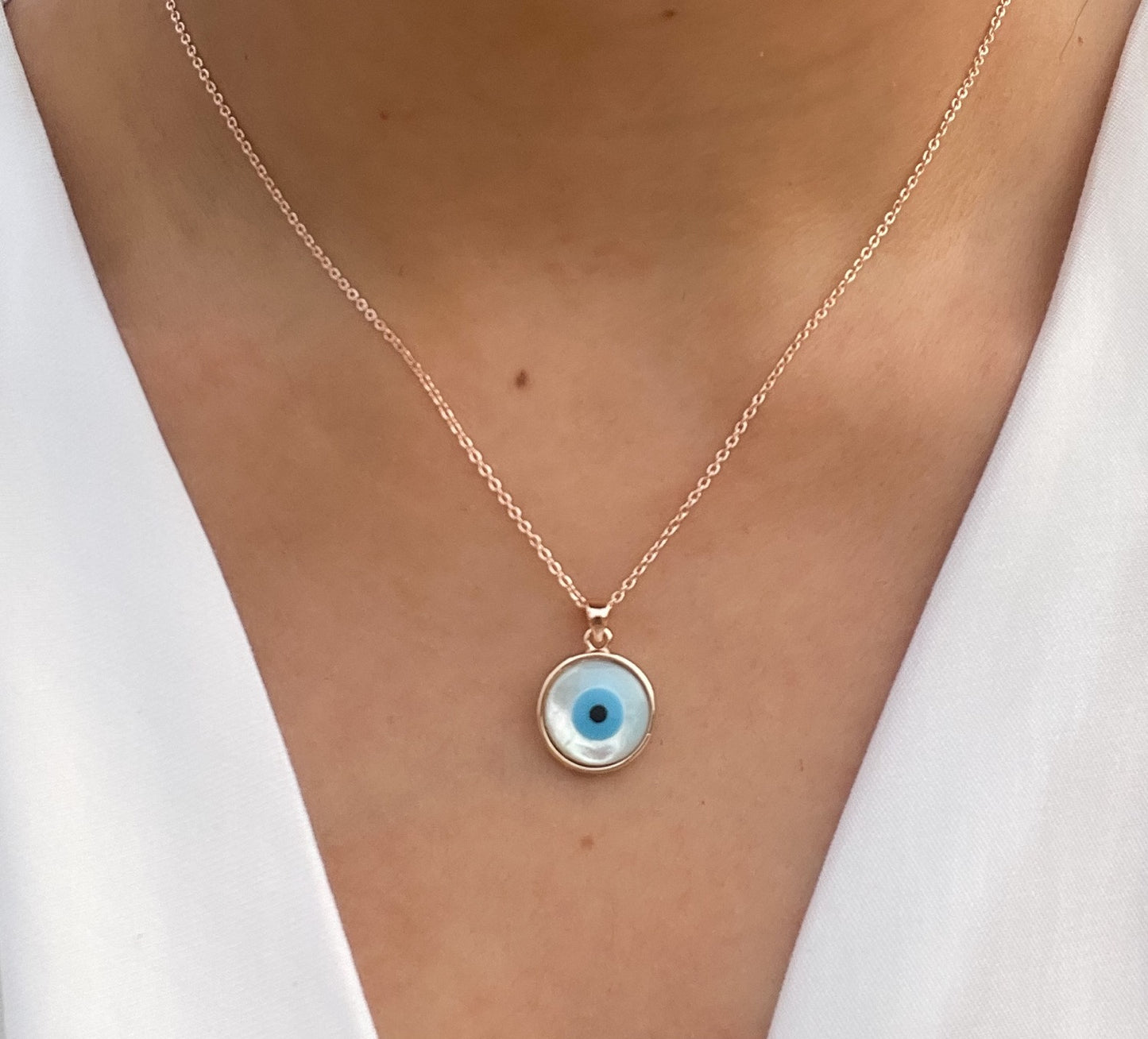 Zella Eye Necklace (Rose gold)