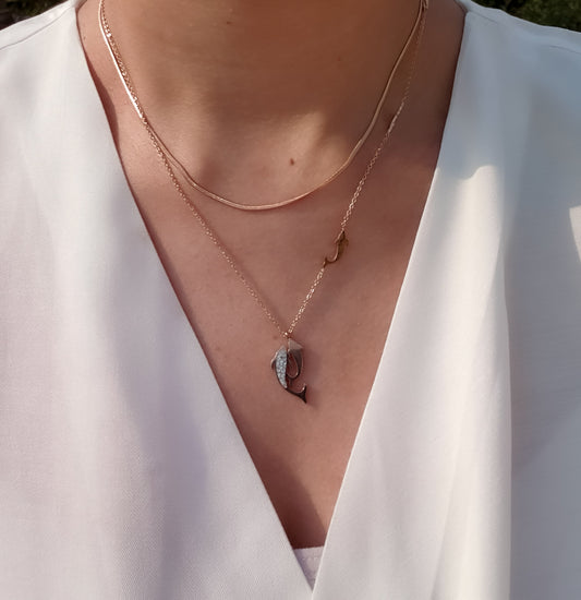 Two layer Dolphine Necklace