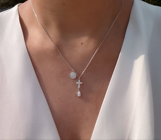 Panama Cross Necklace (Silver)