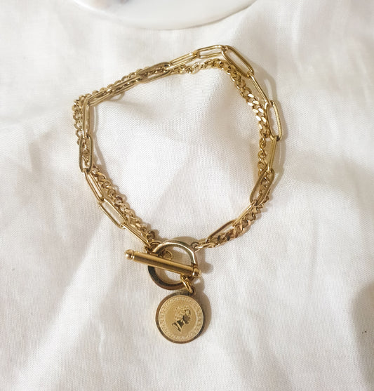 Elizabeth Coin Charm Bracelet