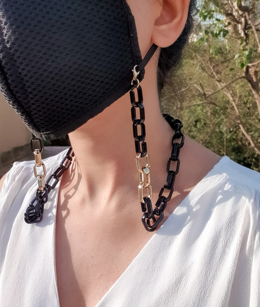 Black And Gold Mask Chain