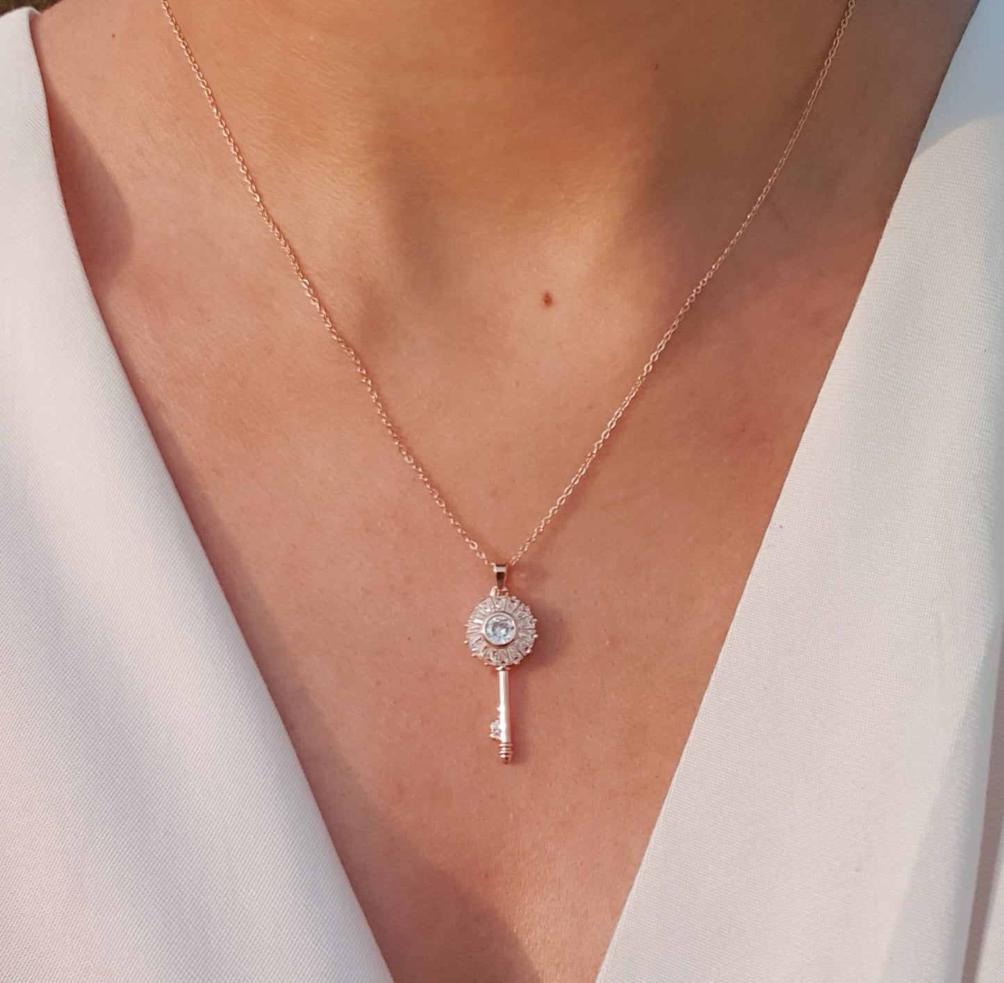 Crystal Key Necklace
