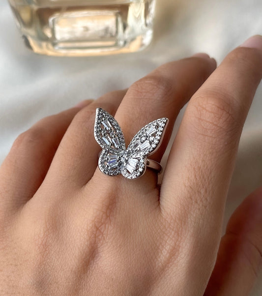 Crystal Cindy Butterfly Ring