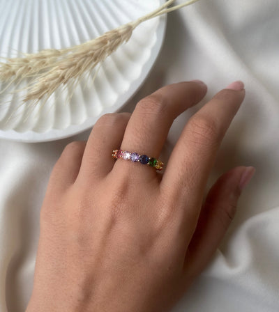 Rainbow Crystal Ring